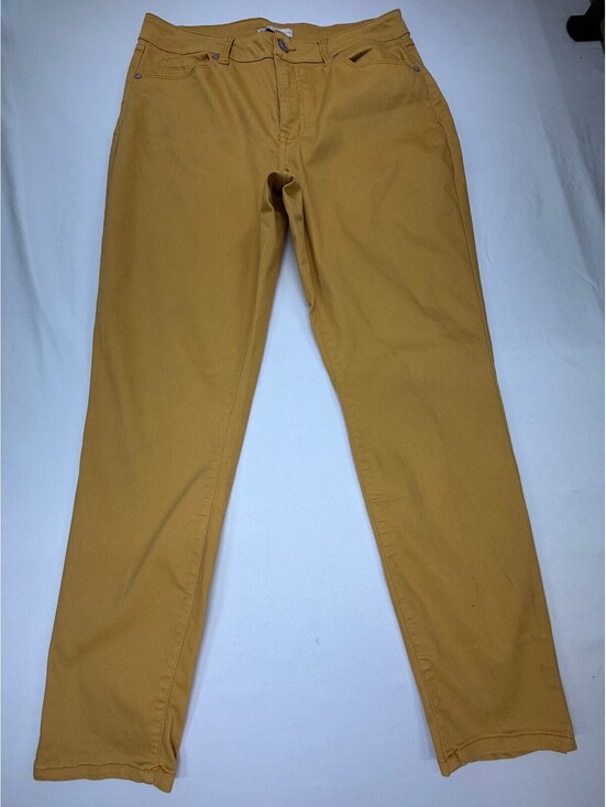 Cato Denim - Cato Women's Straight Jeans High Rise 5-Pocket Stretch Size 12 Mustard